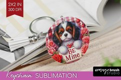Valentine Dog Keychain PNG - Valentines Day Keychain Product Image 1