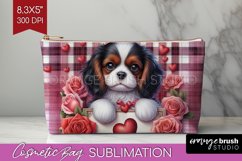Valentine Dog Cosmetic Bag - Valentines Day Makeup Bag PNG Product Image 1