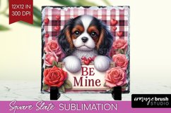 Valentine Dog Slate PNG - Valentines Day Square Slate Product Image 1