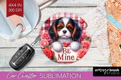 Valentine Dog Car Coaster - Valentines Day Coaster PNG Product Image 1
