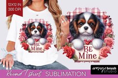 Valentine Dog Round Tshirt Background - Valentines Day PNG Product Image 1