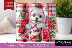 Valentine Dog Tumbler Wrap - Valentines Day Tumbler PNG Product Image 1