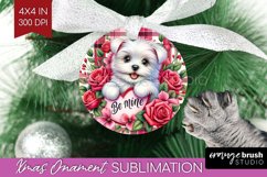Valentine Dog Ornament PNG - Valentines Day PNG Sublimation Product Image 1