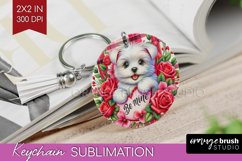 Valentine Dog Keychain PNG - Valentines Day Keychain Product Image 1