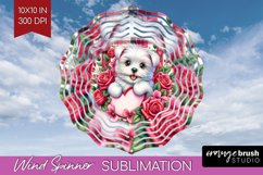 Valentine Dog Wind Spinner Sublimation PNG - Valentines Day Product Image 1