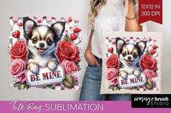 Valentine Dog Tote Bag - Valentines Day Tote Bag PNG Product Image 1