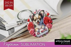 Valentine Dog Keychain PNG - Valentines Day Keychain Product Image 1