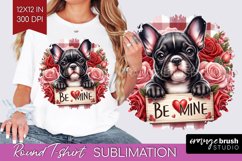 Valentine Dog Round Tshirt Background - Valentines Day PNG Product Image 1