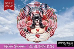 Valentine Dog Wind Spinner Sublimation PNG - Valentines Day Product Image 1