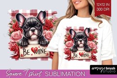 Valentine Dog Square Tshirt Background - Valentines Day PNG Product Image 1