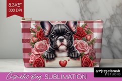 Valentine Dog Cosmetic Bag - Valentines Day Makeup Bag PNG Product Image 1