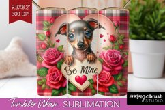 Valentine Dog Tumbler Wrap - Valentines Day Tumbler PNG Product Image 1