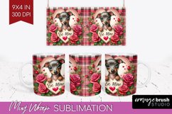 Valentine Dog Mug Wrap - Valentines Day Mug PNG Sublimation Product Image 1