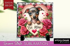 Valentine Dog Slate PNG - Valentines Day Square Slate Product Image 1