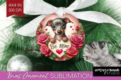 Valentine Dog Ornament PNG - Valentines Day PNG Sublimation Product Image 1