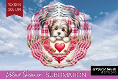 Valentine Dog Wind Spinner Sublimation PNG - Valentines Day Product Image 1