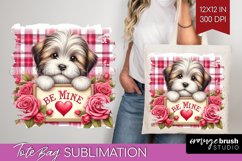 Valentine Dog Tote Bag - Valentines Day Tote Bag PNG Product Image 1