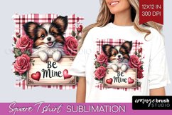 Valentine Dog Square Tshirt Background - Valentines Day PNG Product Image 1