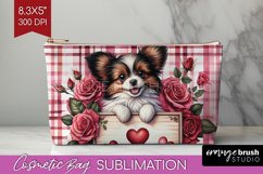 Valentine Dog Cosmetic Bag - Valentines Day Makeup Bag PNG Product Image 1