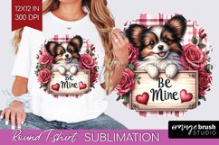 Valentine Dog Round Tshirt Background - Valentines Day PNG Product Image 1