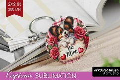 Valentine Dog Keychain PNG - Valentines Day Keychain Product Image 1