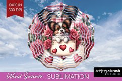 Valentine Dog Wind Spinner Sublimation PNG - Valentines Day Product Image 1