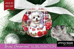 Valentine Dog Ornament PNG - Valentines Day PNG Sublimation Product Image 1