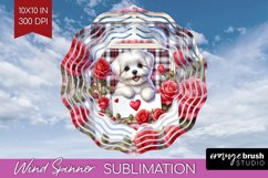 Valentine Dog Wind Spinner Sublimation PNG - Valentines Day Product Image 1