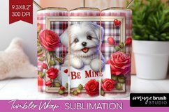 Valentine Dog Tumbler Wrap - Valentines Day Tumbler PNG Product Image 1