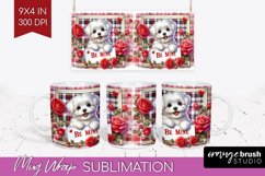 Valentine Dog Mug Wrap - Valentines Day Mug PNG Sublimation Product Image 1