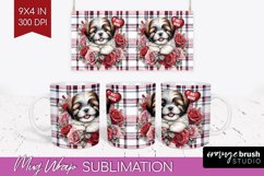 Valentine Dog Mug Wrap - Valentines Day Mug PNG Sublimation Product Image 1