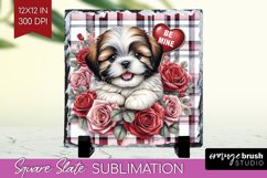 Valentine Dog Slate PNG - Valentines Day Square Slate Product Image 1