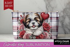 Valentine Dog Cosmetic Bag - Valentines Day Makeup Bag PNG Product Image 1