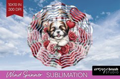 Valentine Dog Wind Spinner Sublimation PNG - Valentines Day Product Image 1