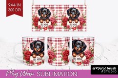 Valentine Dog Mug Wrap - Valentines Day Mug PNG Sublimation Product Image 1