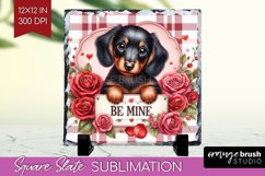 Valentine Dog Slate PNG - Valentines Day Square Slate Product Image 1