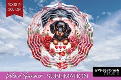 Valentine Dog Wind Spinner Sublimation PNG - Valentines Day Product Image 1