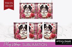 Valentine Dog Mug Wrap - Valentines Day Mug PNG Sublimation Product Image 1
