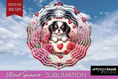 Valentine Dog Wind Spinner Sublimation PNG - Valentines Day Product Image 1