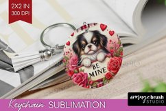 Valentine Dog Keychain PNG - Valentines Day Keychain Product Image 1