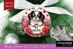 Valentine Dog Ornament PNG - Valentines Day PNG Sublimation Product Image 1