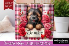Valentine Dog Tumbler Wrap - Valentines Day Tumbler PNG Product Image 1