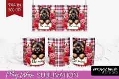 Valentine Dog Mug Wrap - Valentines Day Mug PNG Sublimation Product Image 1