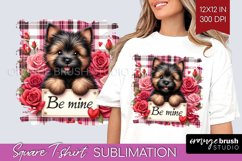 Valentine Dog Square Tshirt Background - Valentines Day PNG Product Image 1