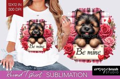 Valentine Dog Round Tshirt Background - Valentines Day PNG Product Image 1