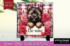 Valentine Dog Slate PNG - Valentines Day Square Slate Product Image 1