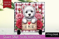 Valentine Dog Slate PNG - Valentines Day Square Slate Product Image 1