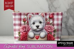 Valentine Dog Cosmetic Bag - Valentines Day Makeup Bag PNG Product Image 1