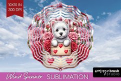 Valentine Dog Wind Spinner Sublimation PNG - Valentines Day Product Image 1