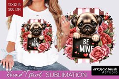 Valentine Dog Round Tshirt Background - Valentines Day PNG Product Image 1